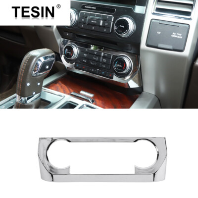 Chrome Central Console Air Conditioner Switch Panel Decor Trim for Ford F150 15+