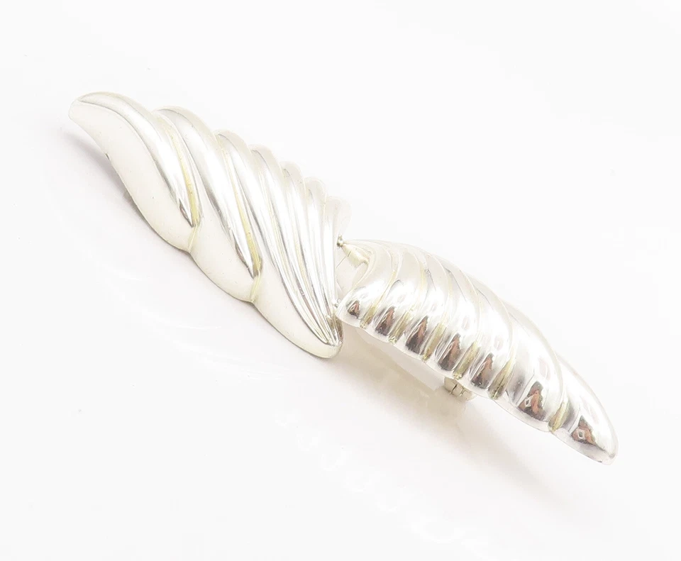 Broche prendedor vintage de plata de ley 925 CHRISTIAN DIOR alas en ángulo giratorio BP10672 Foto 3 de 4