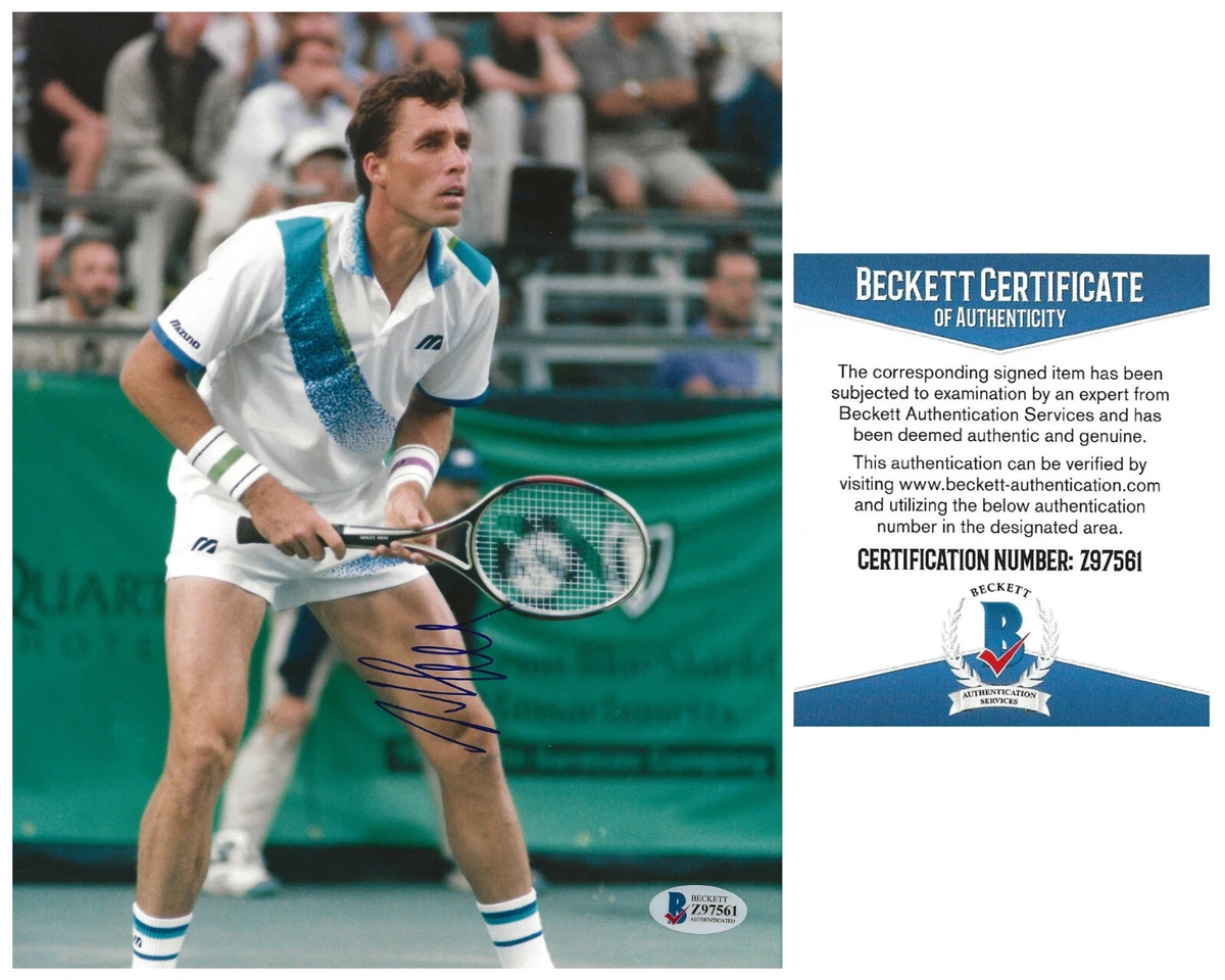 Tennis - Lipton Championship. Ivan Lendl whips a return back Stock