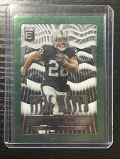 🔥Josh Jacobs.Green Silver Foil Wave Prizm.Title Waves.2023 Panini Donruss Elite