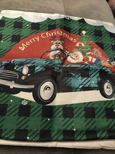 4 Pack Linen 18" x 18" Christmas Throw Pillow Covers 4 patterns one sided New