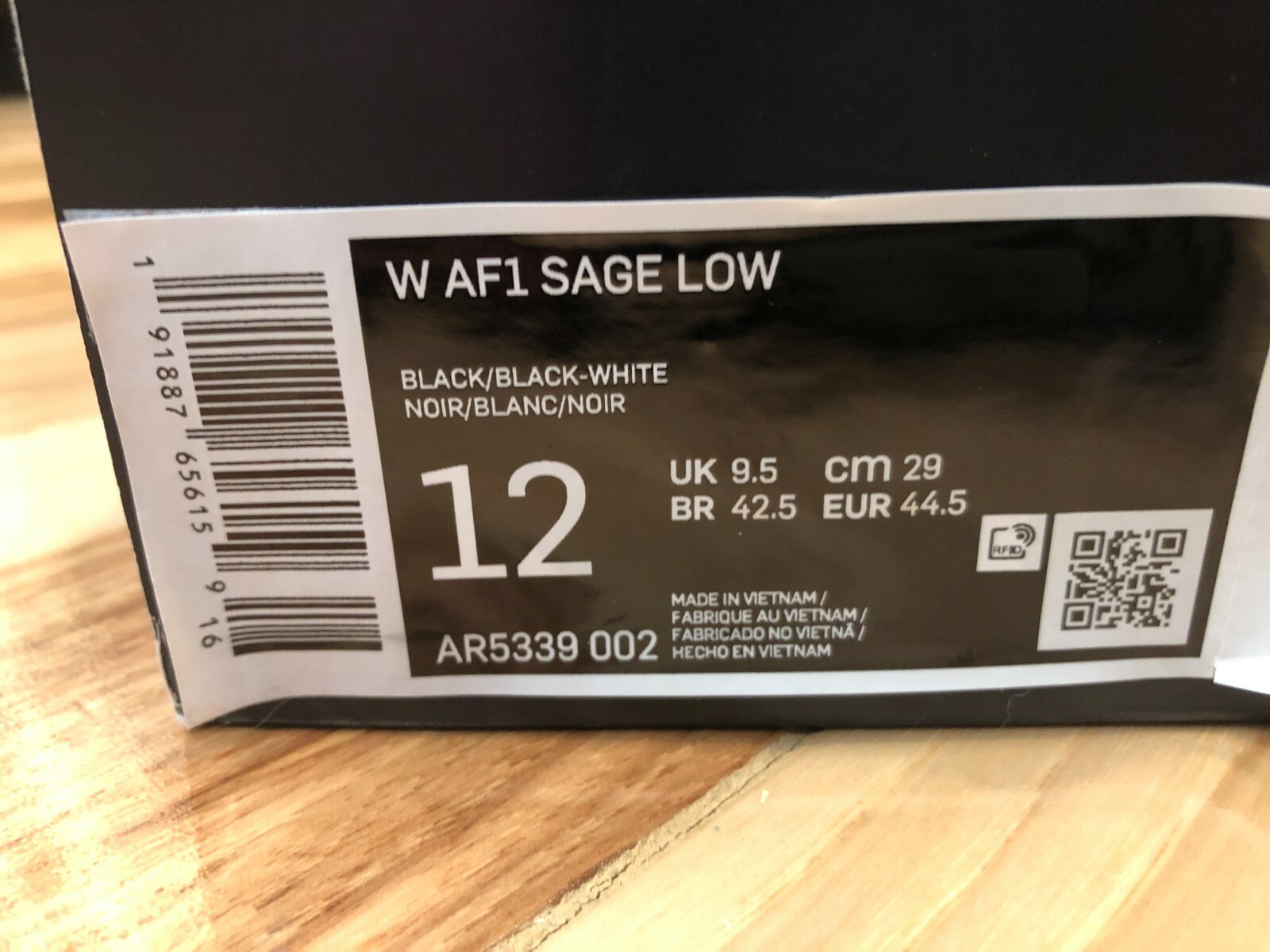 Nike Air Force 1 Sage Low Black 