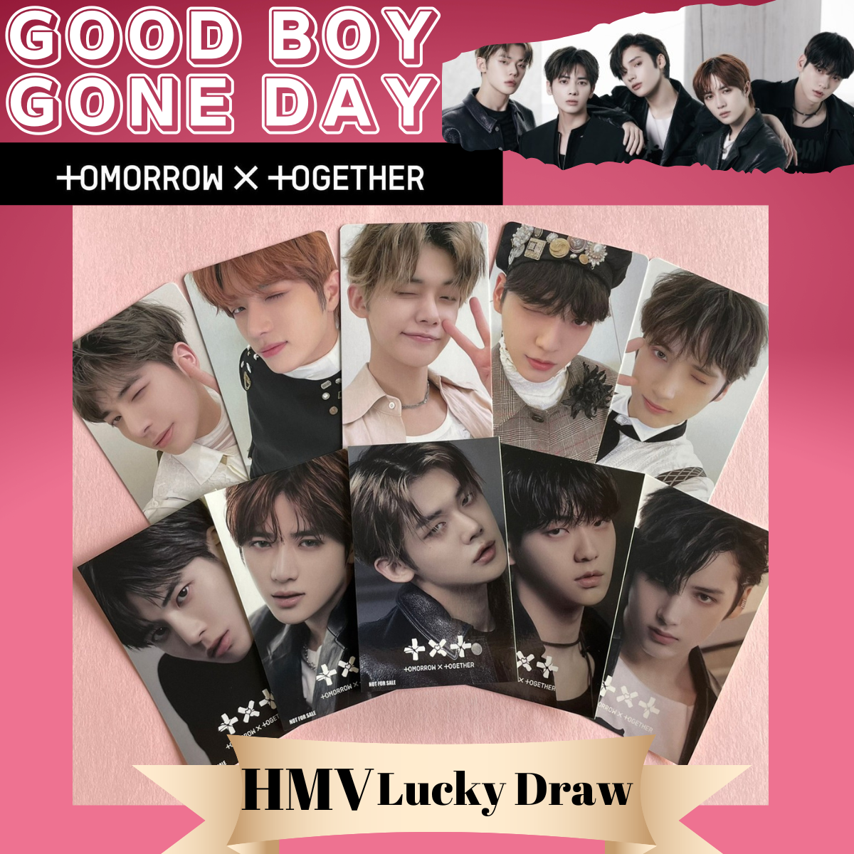 TXT GOOD BOY GONE BAD Photo card Sticker HMV Lucky Draw TOMORROW X