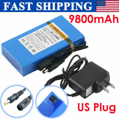#ad #ad 9800mAh 12V DC Rechargeable Lithium ion Battery Pack Portable US Plug Charger $38.99