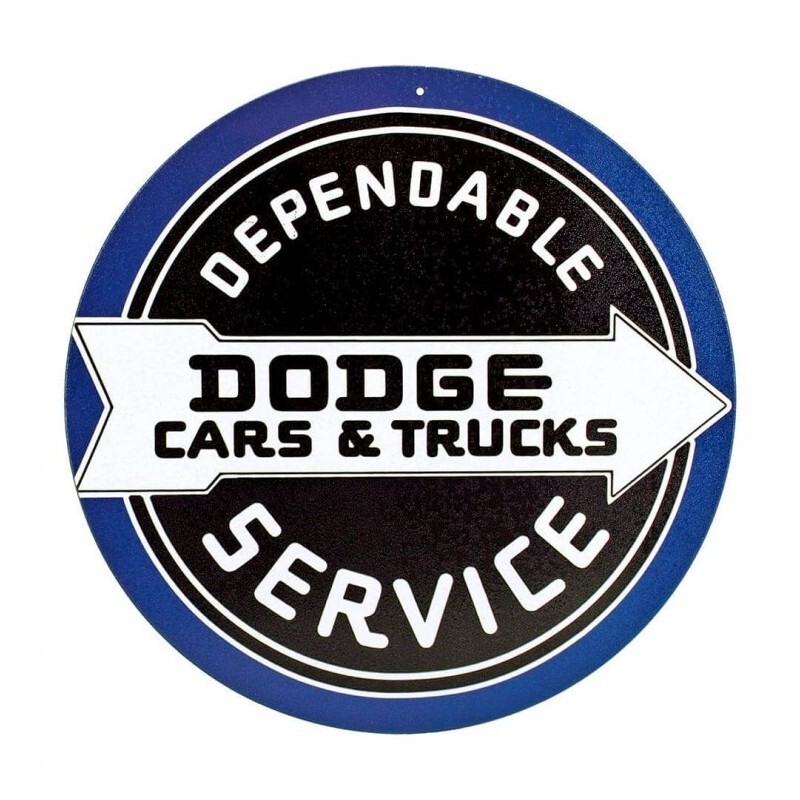 Plaque métal DODGE TRUCKS déco murale rétro 30cm enseigne vintage américaine