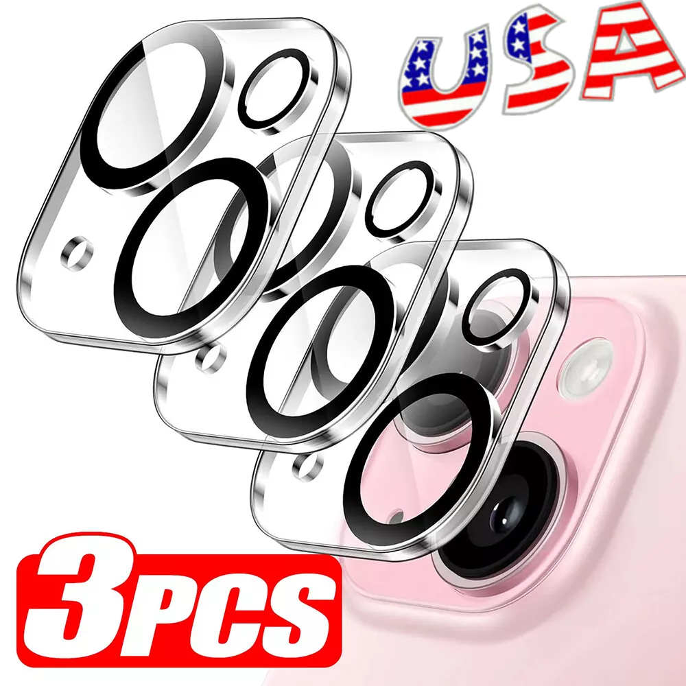 3x For iPhone 15 14 13 12 11 Pro Max Tempered Glass Camera Lens Cover Protector
