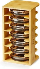 SpaceAid Bamboo Tumbler Lid Organizer for Kitchen Cabinet, Water Bottle Lid
