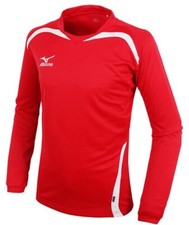 Mizuno Men GAME L/S T-Shirts Jersey Training Red White Top Tee Shirt P2MA502262