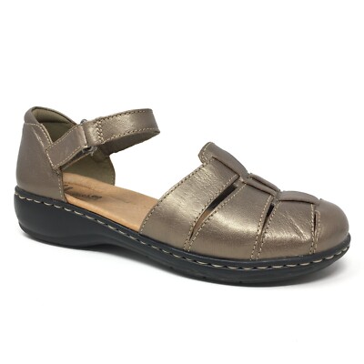 Clarks Leisa Wave Sandals Shoes Womens Size W Wide Pewter