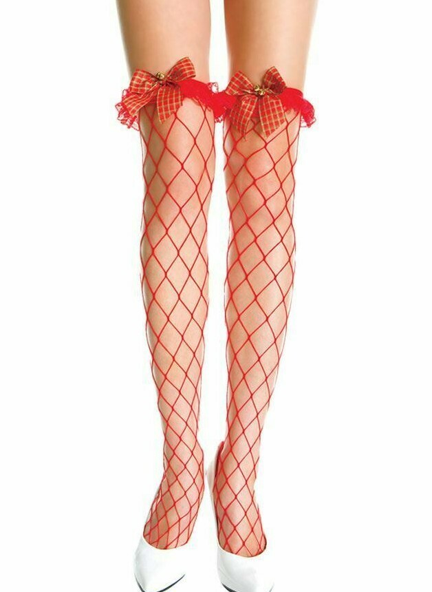 red Xmas Bell Stockings Tartan Bow Diaomond Whale net