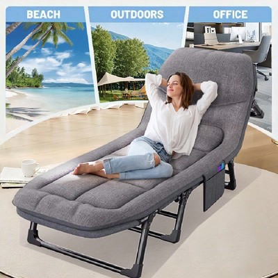 Adjustable Portable Folding Bed with Pillow Mattress All-in-One Folding Bed