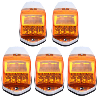 5x LED Amber Cab Roof Top Clearance Marker Running Light For Kenworth Peterbilt