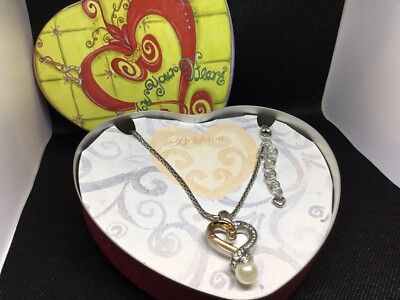 BRIGHTON Legacy Heart Necklace Two Tone With Tin!