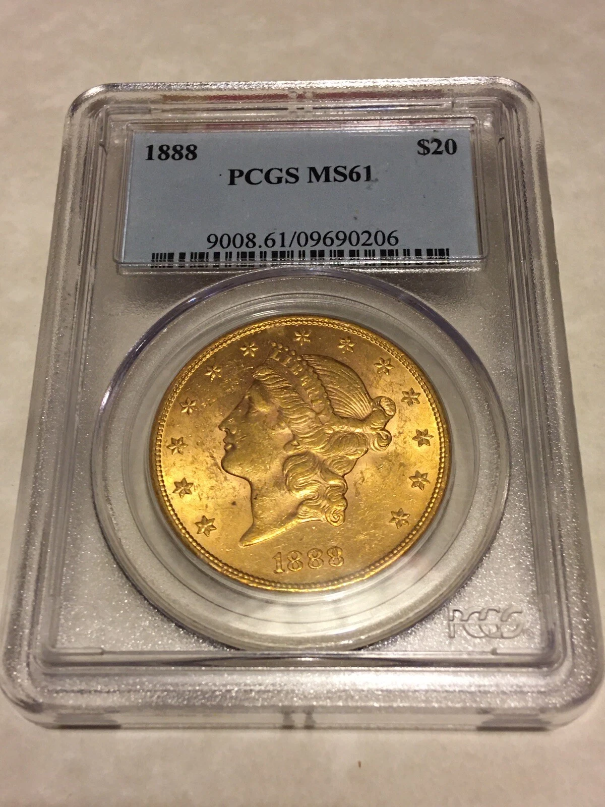 1888 MS61 PCGS Liberty Double Eagle $20 Gold Coin very nice appeal eyeclean