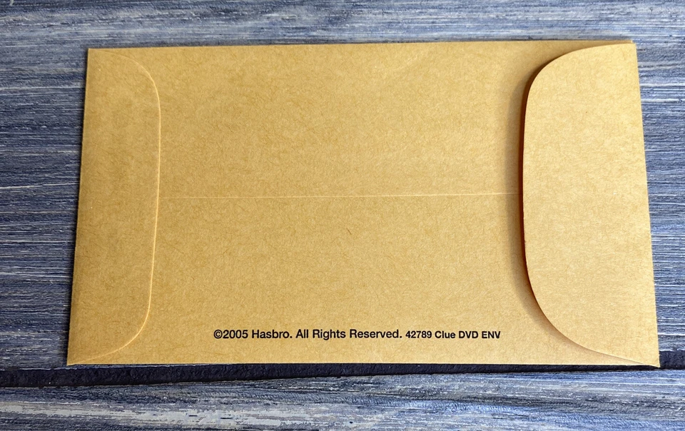 Hasbro 2006 Clue DVD Game Case File Envelope Replacement Part Piece - Image 2 of 2