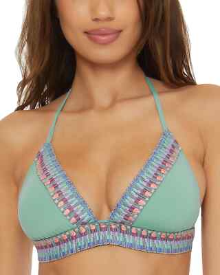 Becca by Rebecca Virtue N1067 Fiesta Avery Halter Bikini Top, Mineral Green, S