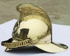 Handgefertigt Feuerwehrmann Helm H&auml;uptling Stil Britisch Nautisch Messing Golden