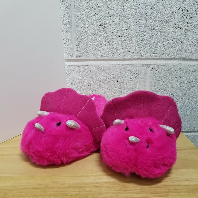 Cat & Jack Toddler Rori Dinosaur Slipper Fuchsia Girl's Size L 9/10