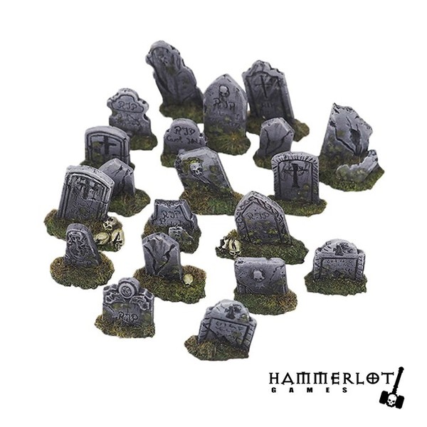 Tombstones Set 2 Graveyard Warhammer Fantasy AOS Dungeon 40k RPG Hammerlot Games