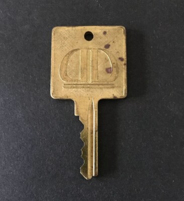 Vintage Hotel Brass Room Key # 1043 Large Motel Lodge Logo Unknown