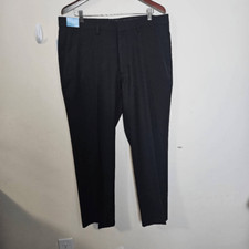 Men's Haggar Travel Performance Tailored-Fit Stretch Flat-Front Suit Pants Black