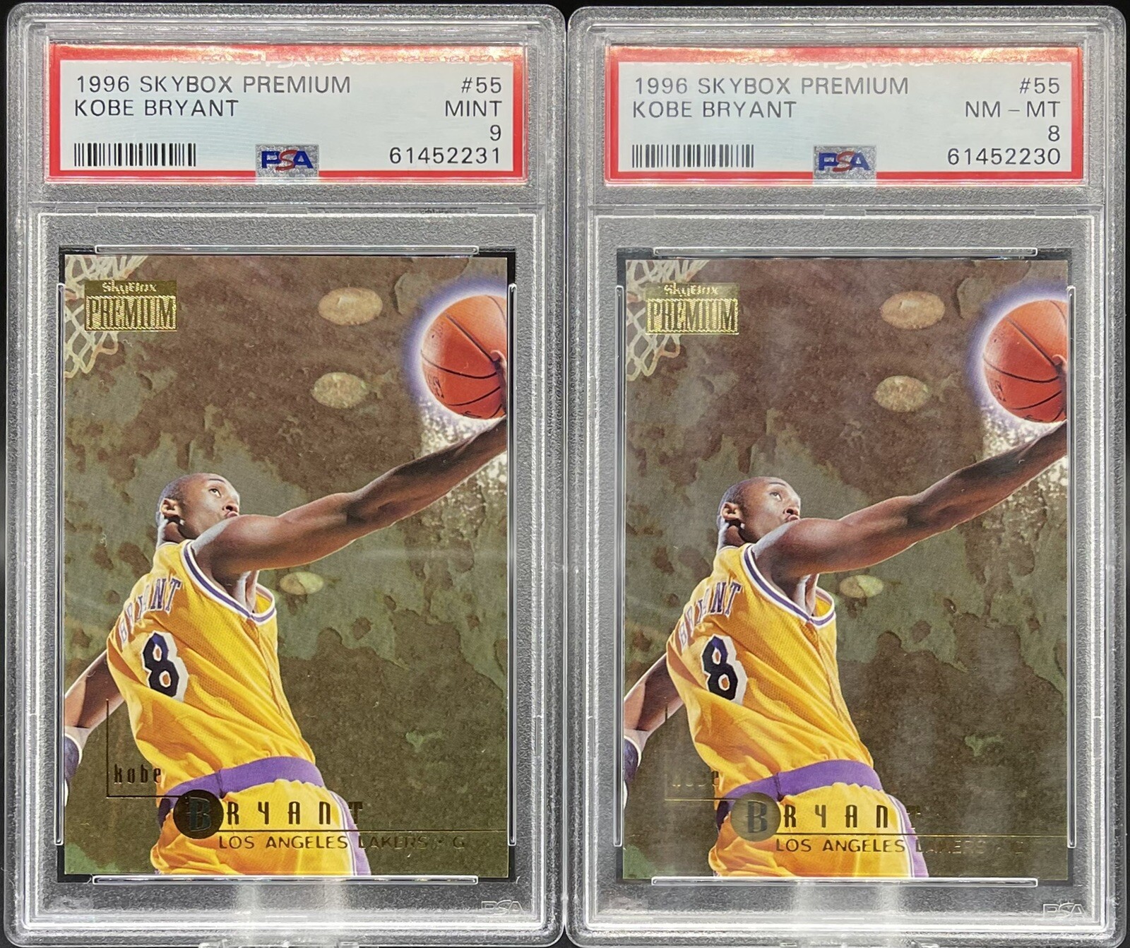 PSA 9 Mint Card 1996 Skybox Premium Kobe Bryant #203 Rookie Card