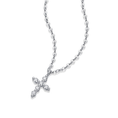 Women Moissanite Cross Necklace 925 Sterling Silver Necklaces