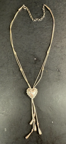 Sterling Silver 925 CJC Carlisle Jewelry Puffy Heart Necklace 8 Grams - Picture 2 of 9
