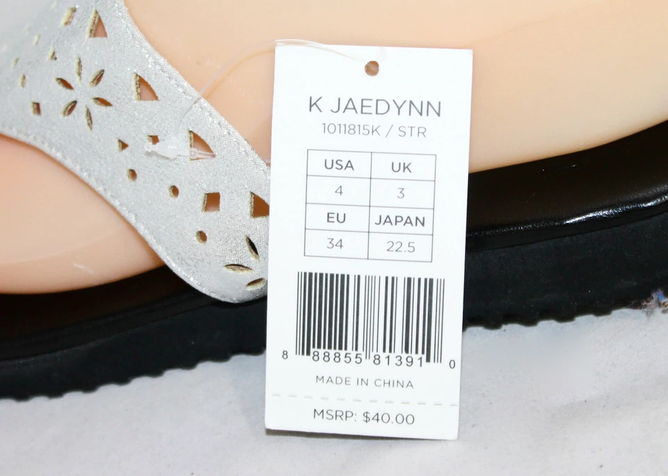 UGG AUSTRALIA Jaedynn Sandalia Plateada Brillo Chanclas Niña Talla 4 UE 34 NUEVA ETIQUETA Foto 4 de 4