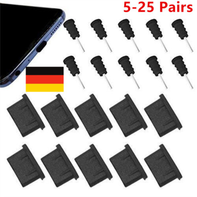 5-25X USB Type-C & Headphone Anti Dust Plug Port Cover USB Laptop Phone tablet
