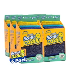 Heavy Duty Scour Pads 6 Pack Multicolor Absorbent Kitchen Cleaning Sponge
