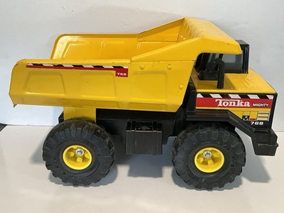 1999 Hasboro Mighty Tonka Truck 768 Pressed Steel XMB 975 Tired Yellow