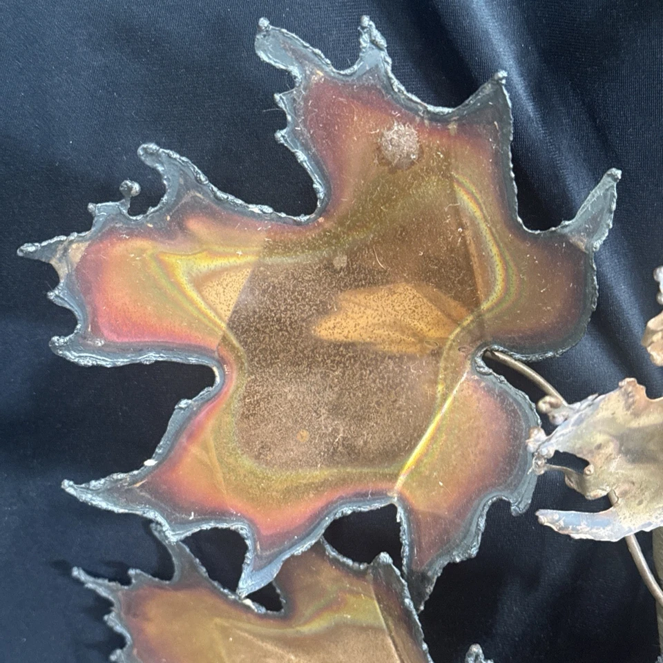 "Escultura de pared MCM vintage Curtis Jere C.Jere hojas de arce 30x50"" brutalista" Foto 2 de 4