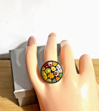Round Murano style glass ring - size 7
