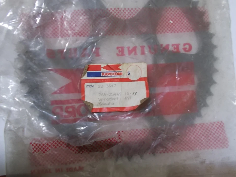 雅马哈 DT125 DT175 MX175 太阳星后方 SPROCKET 49 TOOTH 2A6-25449-10-33 (HOSP1) — 第 2/2 张图片