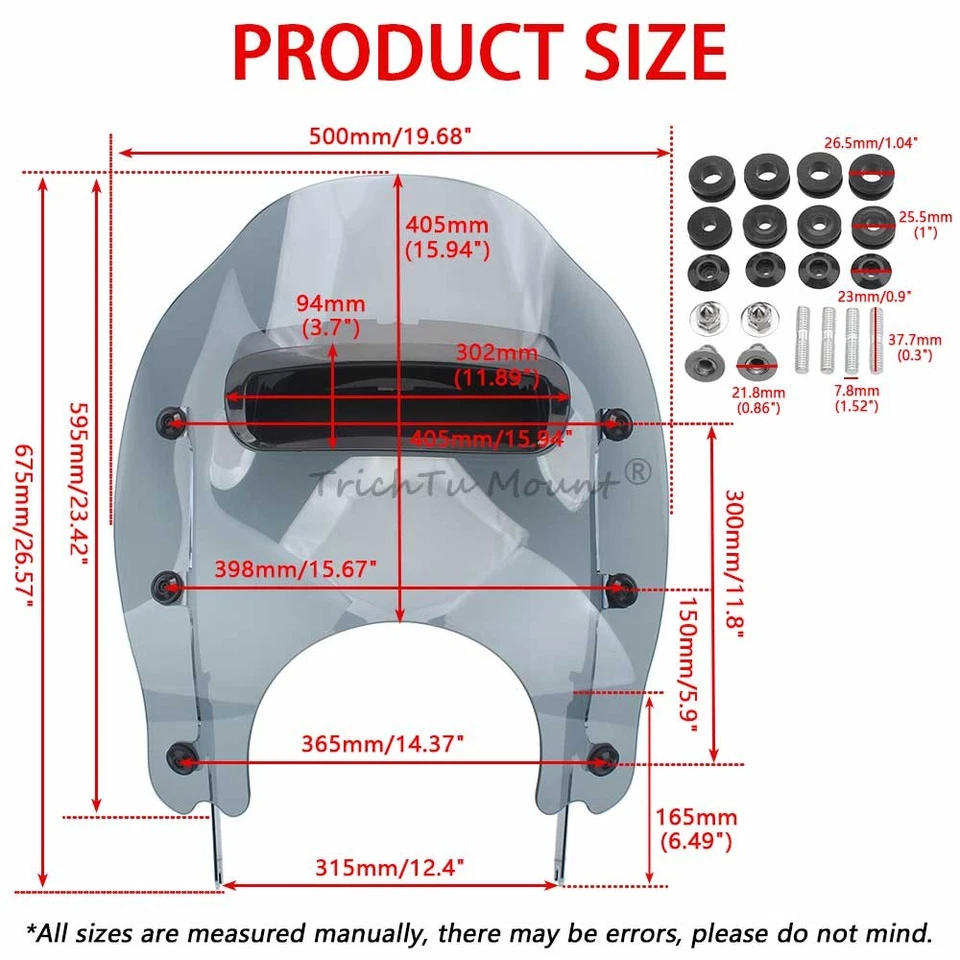 Smoke Windshield Wind Splitter For Harley Touring Road King FLHR FLHRXS 98-Up - Image 2 of 4