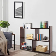 Open Storage Shelf, 3-Tier Bookcase, Retractable Storage Shelf