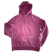 Carhartt Women's Pullover Hoodie Pink Sweatshirt Size Medium Relaxed Fit