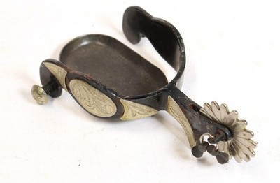Single Engraved Silver Spur