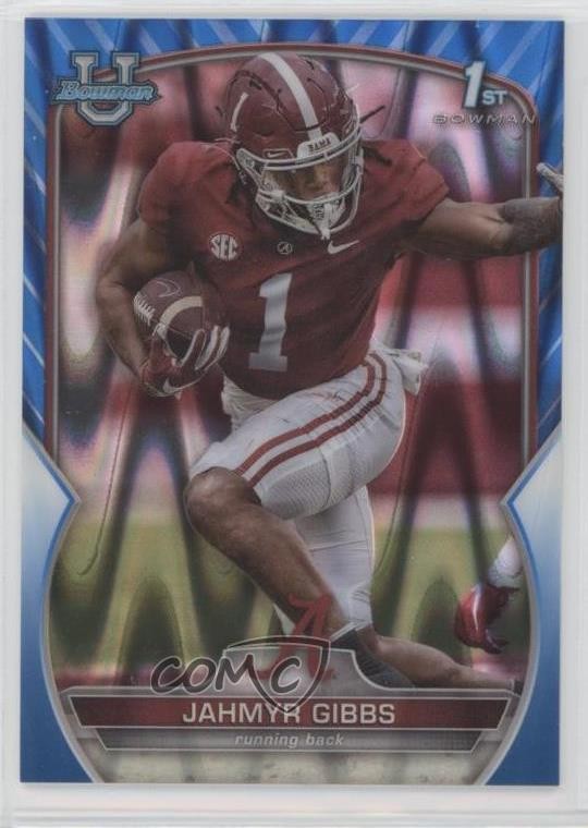 2022 Bowman U Chrome Blue RayWave Refractor 29/199 Jahmyr Gibbs #82 0p0