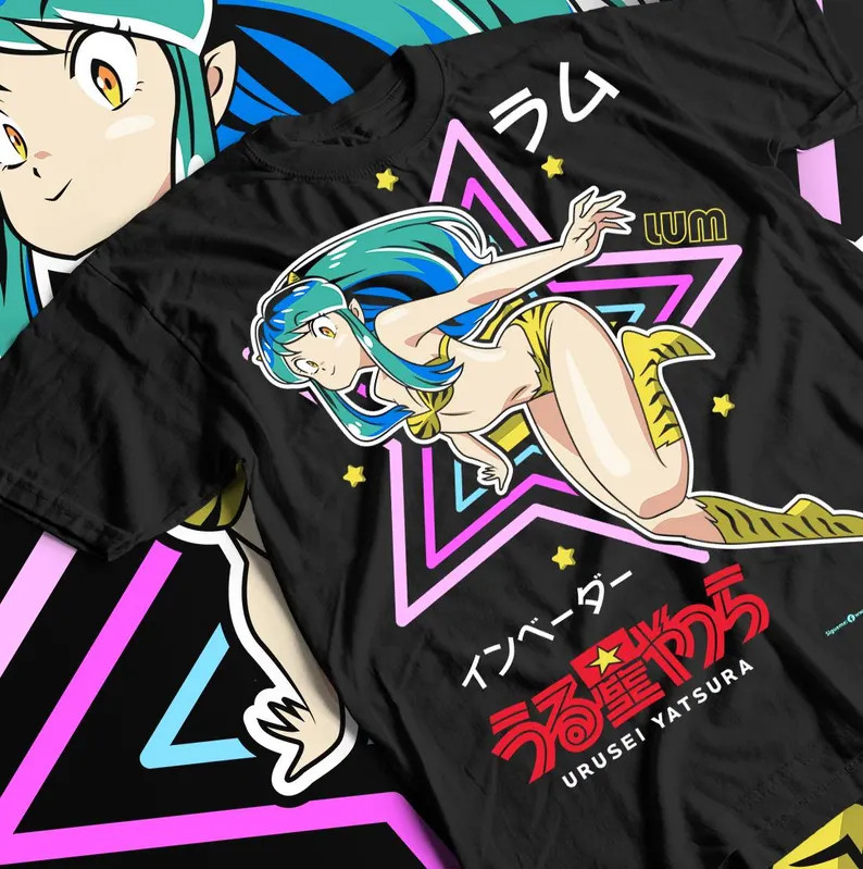 Camiseta Unisex Urusei Yatsura Lum Anime, Camisa Retro Manga Waifu