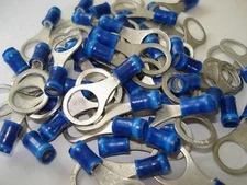 Amp Blue 3/8 Stud 16-14 AWG Insulated Ring Lugs Terminals LOT of 50