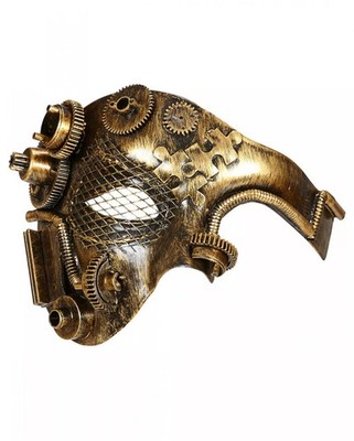 Steampunk Phantom Augenmaske Gold-Schwarz