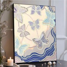 DIY 3D Pearl Painting Kit, Castle Design with Firework, Plastic Pearl Art Craft