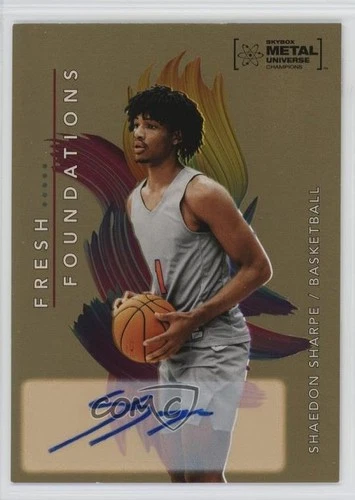 2022 Skybox Metal Universe Champions Gold /10 Shaedon Sharpe Rookie Auto RC
