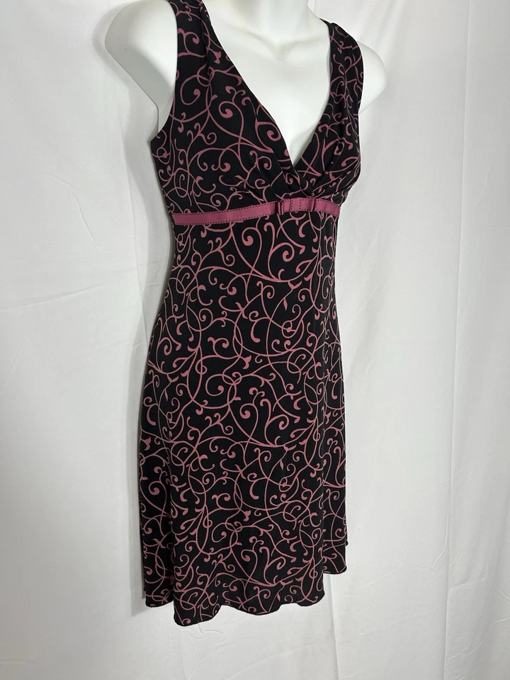 Vintage Y2K Babydoll Midi Dress Dark Floral Romantic Fairy Grunge Size M USA - Image 2 of 4