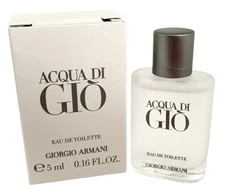 Giorgio Armani Acqua di Gio Eau de Toilette MINI Splash EDT 0.16 oz -FREE SPRAY!