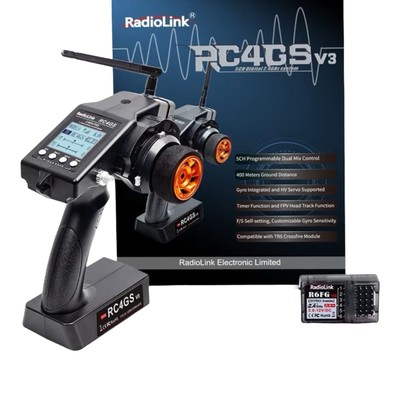 Radiolink RC4GS V3 5Ch 2.4G RC Transmitter w/ R6FG 6Ch Gyro Receiver Open READ