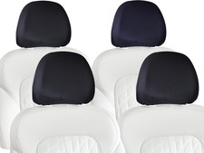 4 Pack Lycra Car Headrest Covers Stretch Washable Protection for Cars Black