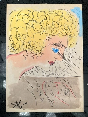 Salvador Dali Zeichnung auf Papier (Handmade) signiert und gestempelt Mischte... - Bild 1 von 4